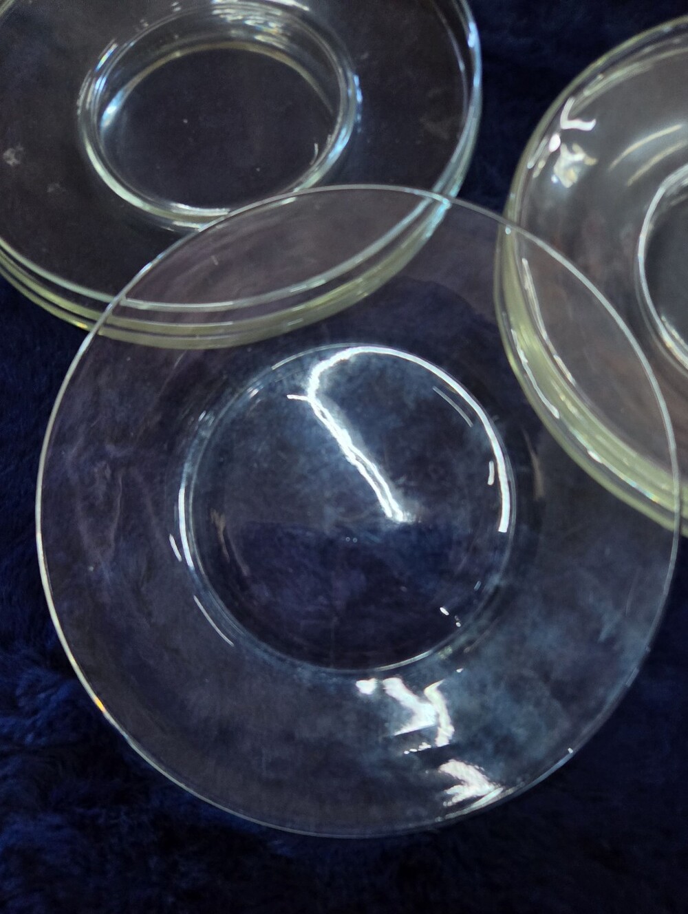 VTG Arcoroc France Classique Heavy Clear Glass 8” Salad Luncheon Plates Set of 4